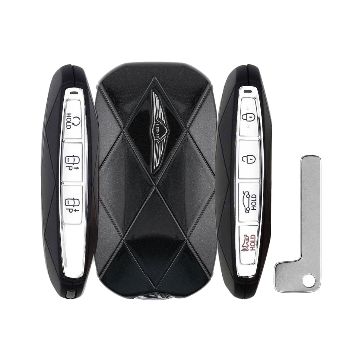 2022-2025 Genesis G90 7-Button Smart Key PN: 95440-T4120PH3 TQ8-FOB-4F53U - front, back, side buttons and emergency key