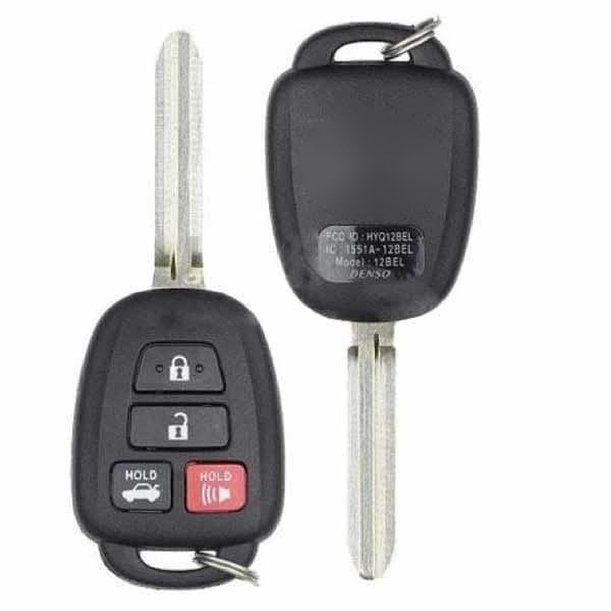 2014-2019 Toyota Camry Corolla 4-Button Remote Head Key PN: 89070-06421 HYQ12BDM HYQ12BEL H Chip - front, back, side buttons and emergency key