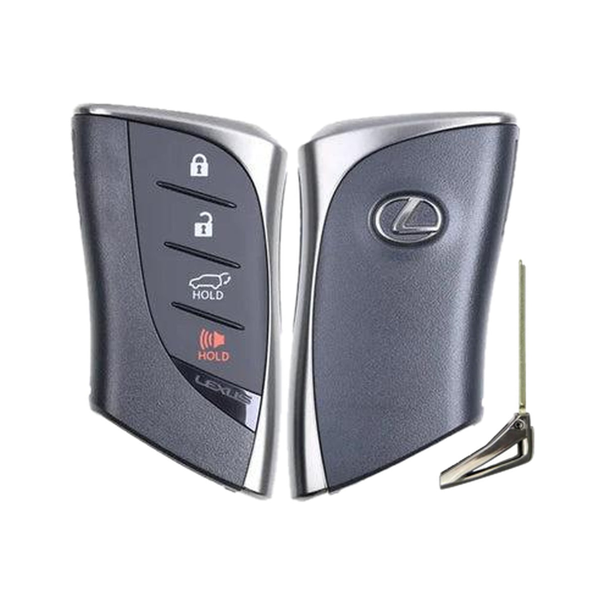 2025-2026 Lexus NX TX RX LX 4-Button Smart Key PN: 8990H-F6080 HYQ14FLC Locked - front, back and emergency key