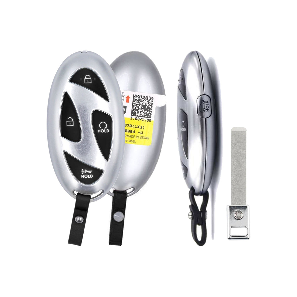 2025-2026 Hyundai Palisade Smart Key 5-Button-Hatch Remote Start TQ8-FOB-4FA2U44 PN: 95440-P9070 - front, back, side buttons and emergency key