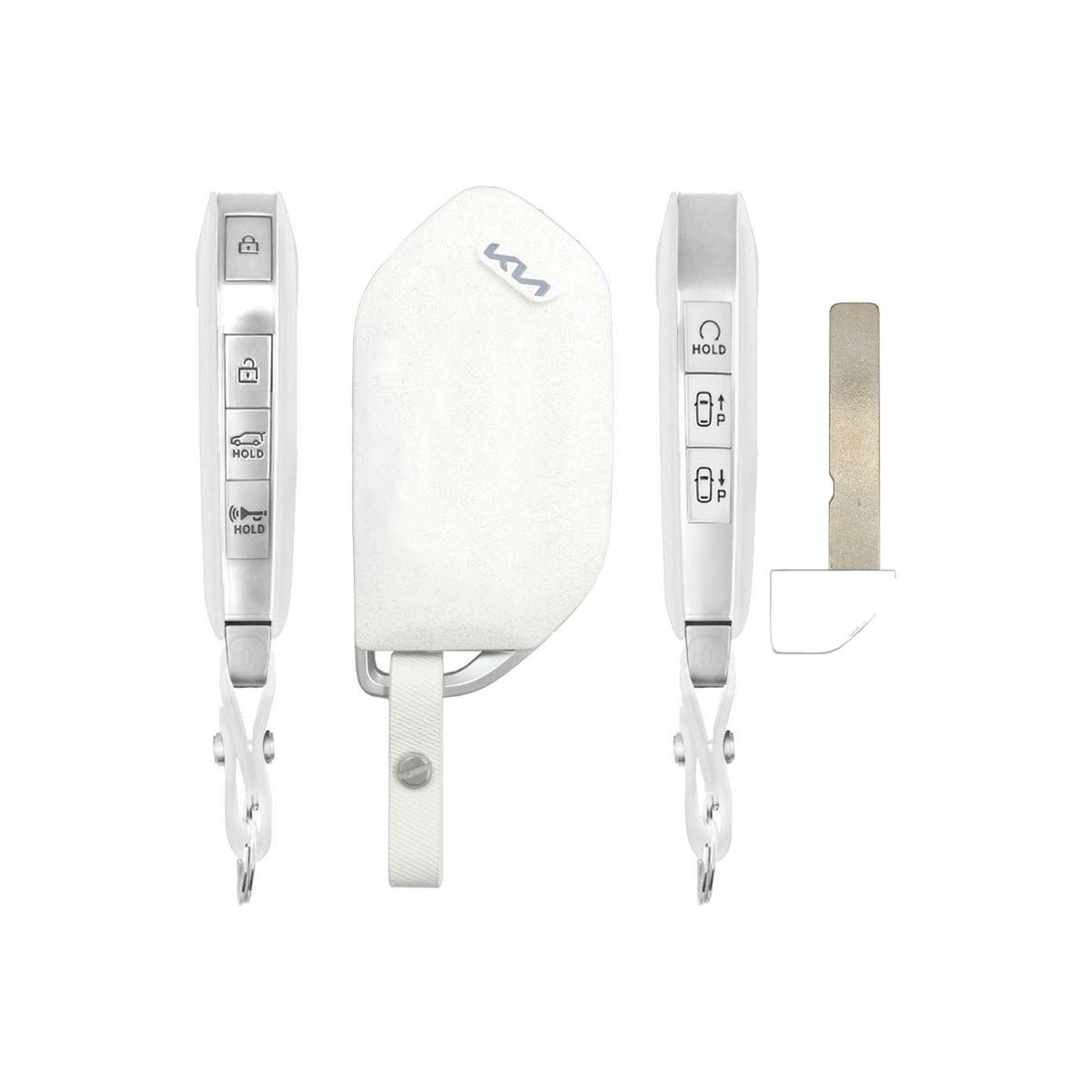 2025-2026 Kia EV6 7-Button Smart Key PN: 95440-CV510 TQ8-FOB-4FA1U44 - front, back, side buttons and emergency key