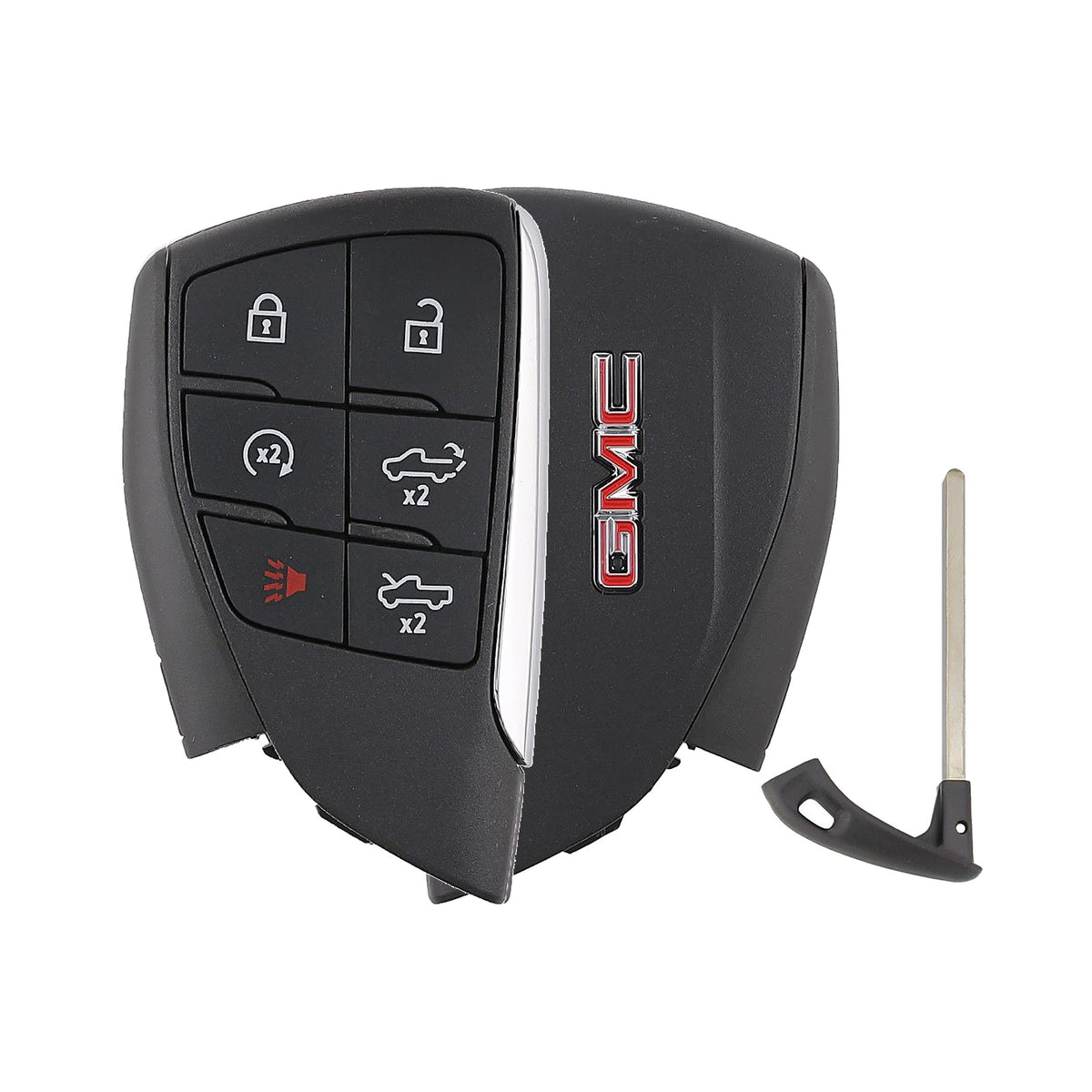 2024-2026 GMC Sierra 6-Button Smart Key PN: 13560221 YGOG21TB2 - front, back and emergency key