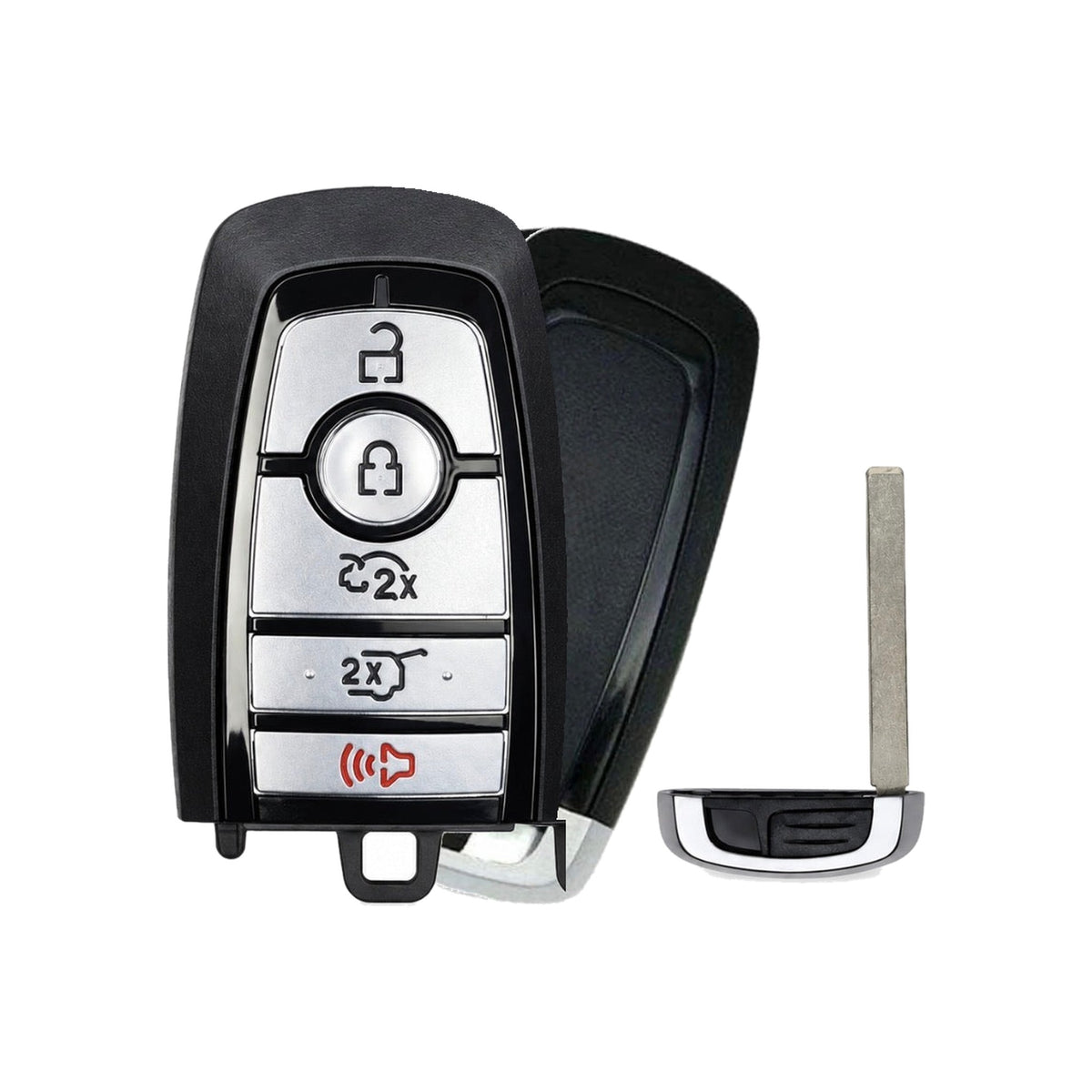 2023-2026 Ford Mustang Mach E 5-Button Smart Key M3N-A3C108397 PN: 164-R8420 434 MHz - Recase, no-logo shell with emergency key