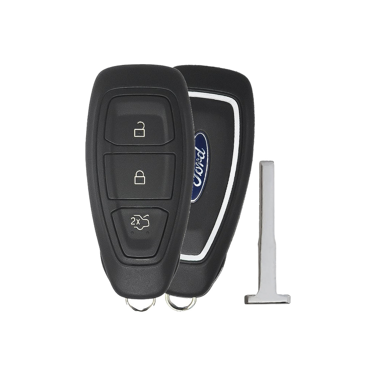 2011-2019 Ford Focus ST Fiesta C-Max 3-Button Smart Key OEM - front, back and emergency key