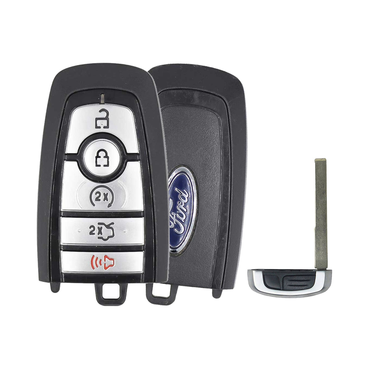 2017-2024 Ford F-Series 5-Button Smart Key w/ Tailgate OEM - front, back and emergency key