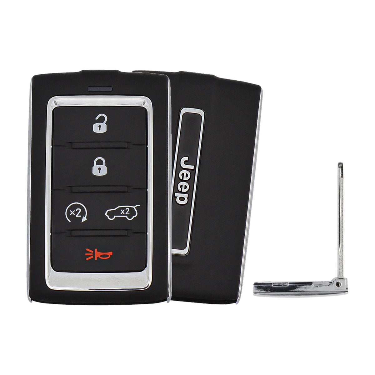 2021-2023 Jeep Grand Cherokee Wagoneer 5/6-Button Smart Key OEM - front, back and emergency key