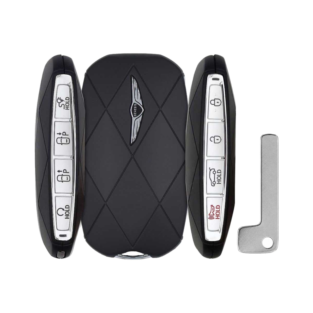 2023-2025 Genesis GV60 8-Button Smart Key PN: 95440-CU100 TQ8-FOB-4F53U - front, back, side buttons and emergency key
