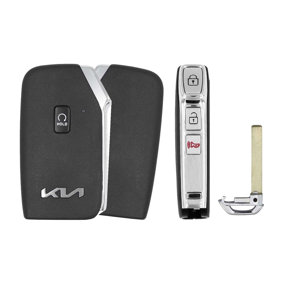 2022-2025 Kia Soul 4-Button Smart Key PN: 95440-K0320 SY5MQ4AFGE04 - front, back, side buttons and emergency key