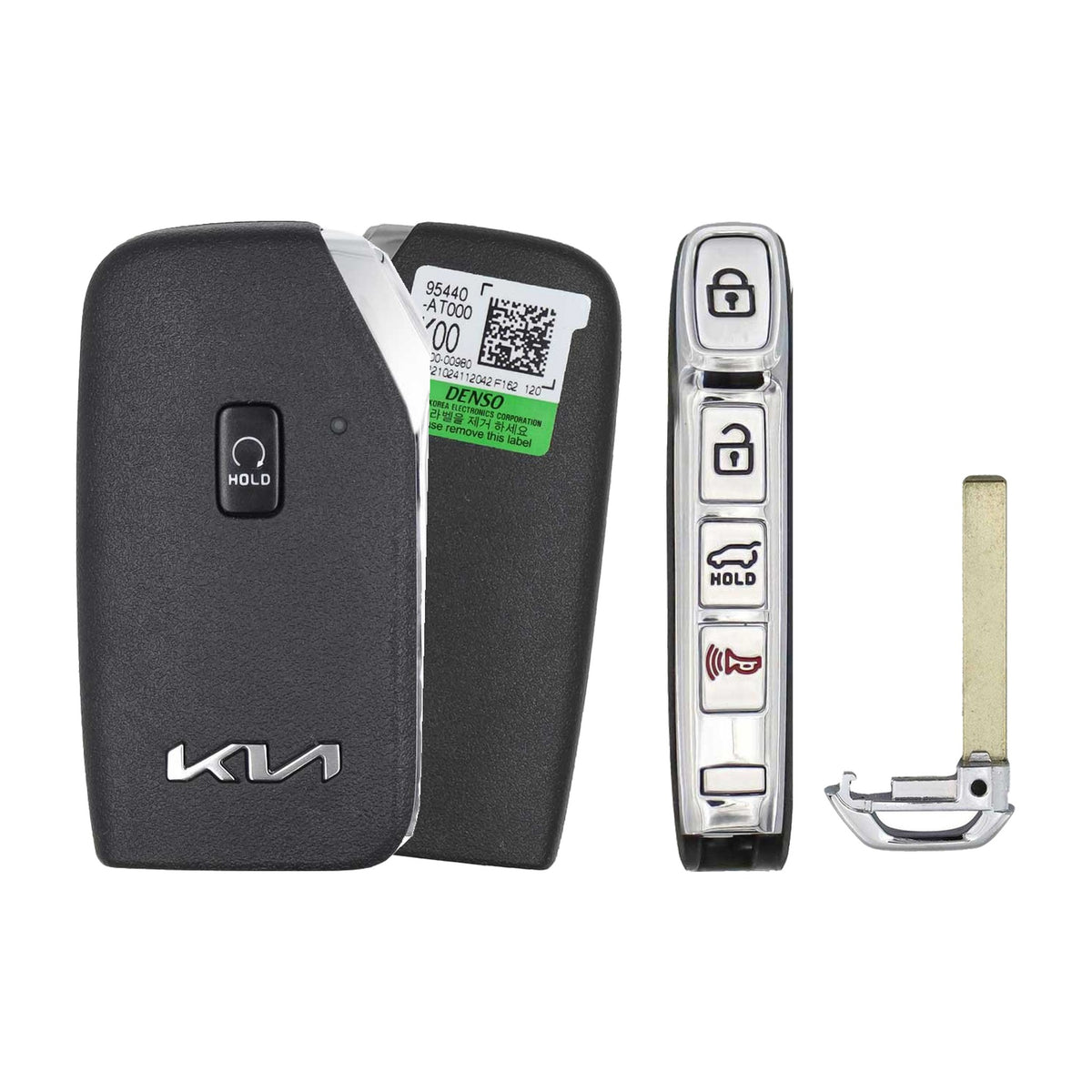 2022-2026 Kia Niro EV 5-Button Smart Key PN: 95440-AT000 95440-AT100 FD01330 - front, back, side buttons and emergency key