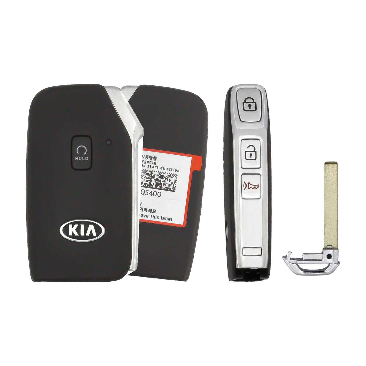 2019-2023 Kia Seltos 4-Button Smart Key PN: 95440-Q5400 NYOSYEC5FOB1907 - front, back, side buttons and emergency key