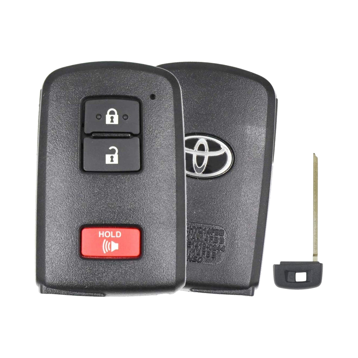 2021-2023 Toyota 4Runner Tundra Tacoma 3-Button Smart Key PN: 89904-0C050 HYQ14FBB Board 0010 - front, back and emergency key