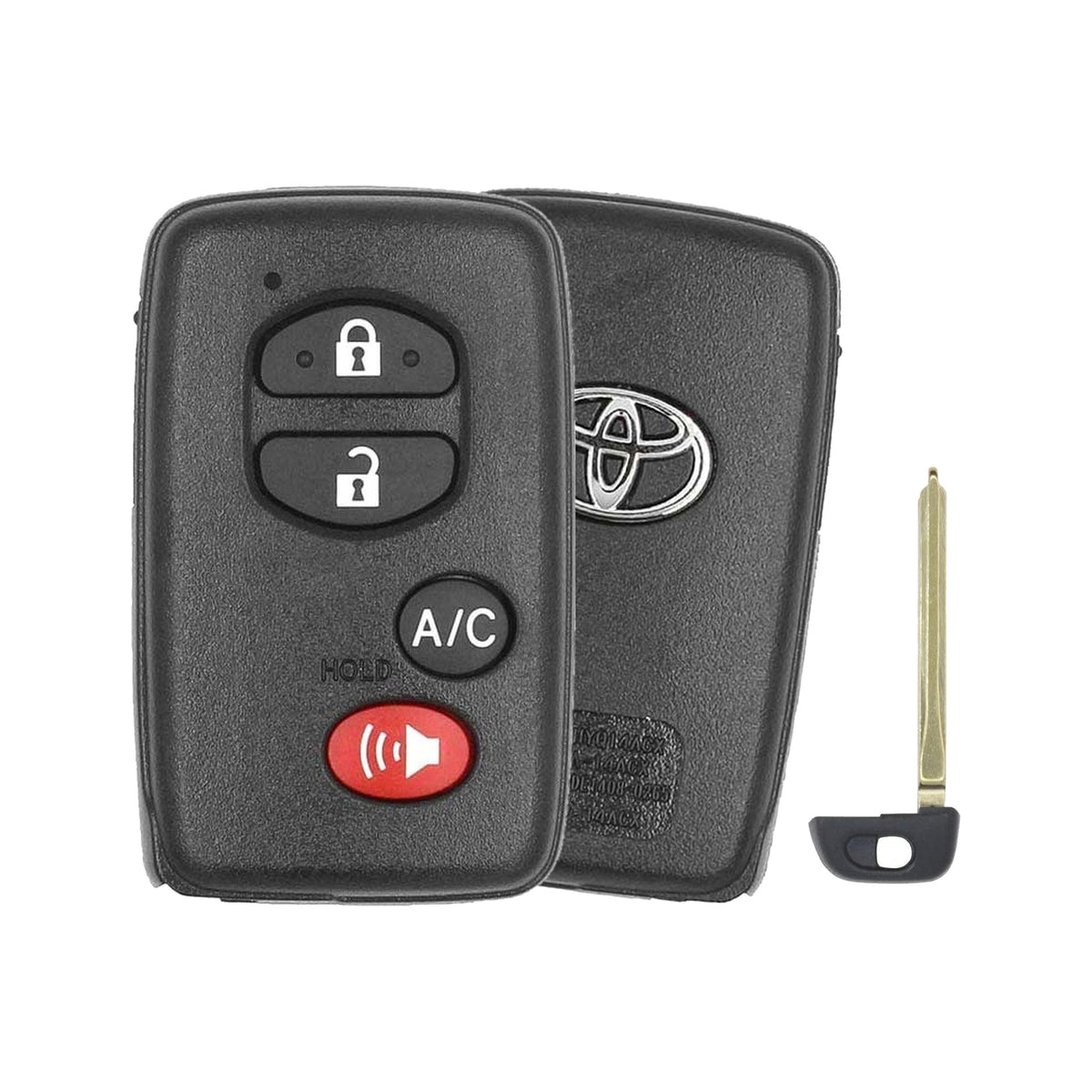 2010-2015 Toyota Prius 4-Button Smart Key PN: 89904-47352 HYQ14ACX Board 5290 - front, back and emergency key