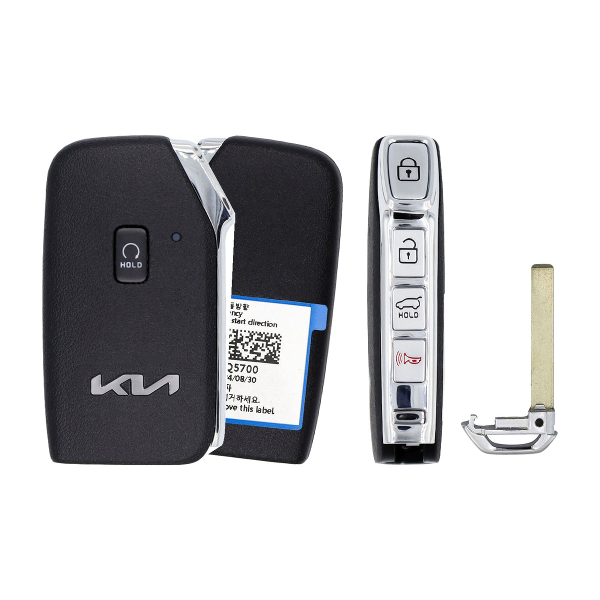 2022-2026 Kia Seltos Smart Key 5-Button-Remote Start PN: 95440-Q5700 NYOSYEC5FOB1907 - front, back, side buttons and emergency key