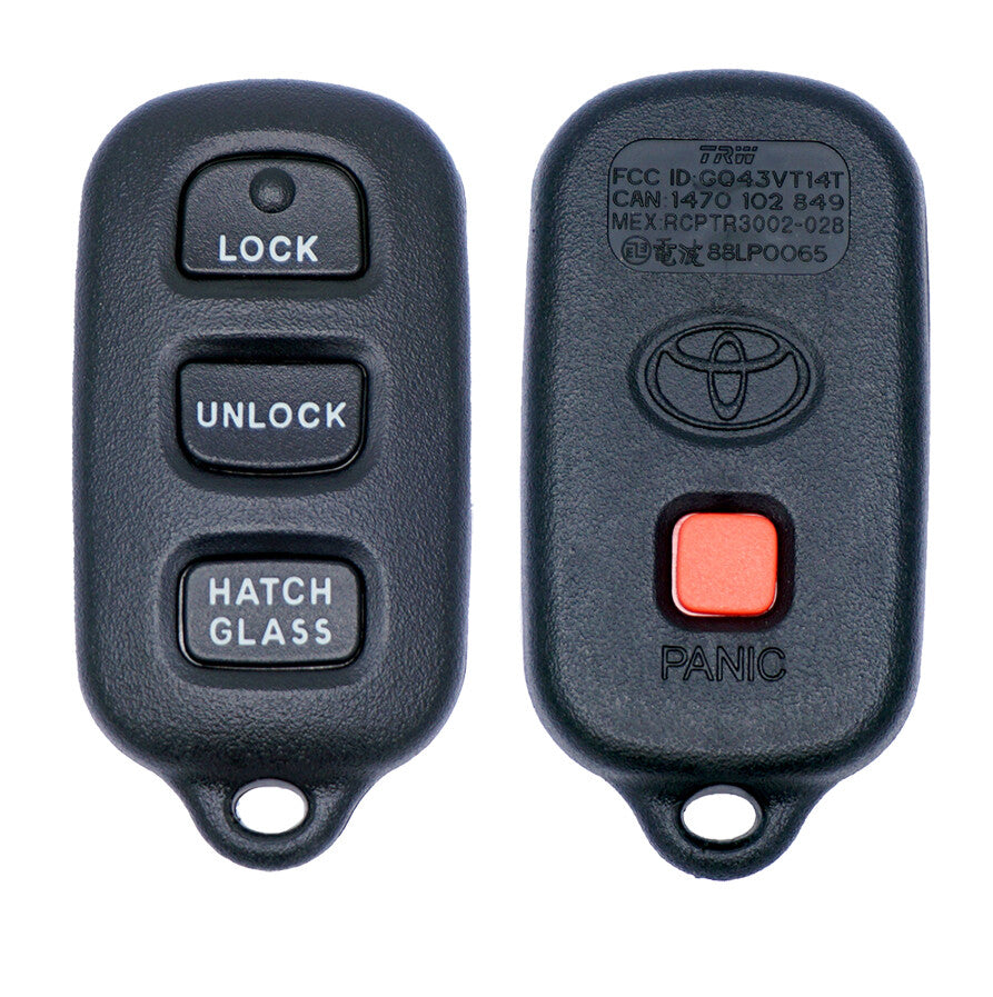 2003-2008 Toyota Corolla / Matrix / 4B Keyless Entry Remote / PN: 89742-02010 / GQ43VT14T / OEM REFURB