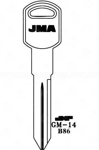 JMA GM B86 Metal Key Blank