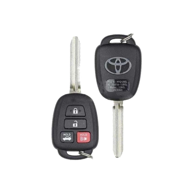 2014-2019 Toyota Camry  Corolla  4-Button Remote Head Key  PN: 89070-06421  HYQ12BDM  HYQ12BEL  H Chip - front and back