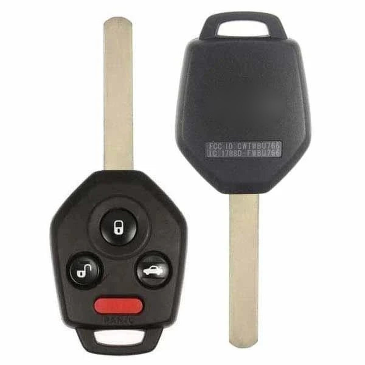 2010-2014 Subaru Legacy  Outback  4-Button Remote Head Key  PN: 57497-AJ00A  CWTWBU766  434 MHz - front, back, side buttons and emergency key