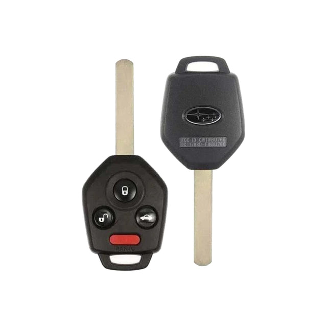 2010-2014 Subaru Legacy  Outback  4-Button Remote Head Key  PN: 57497-AJ00A  CWTWBU766  434 MHz - front and back