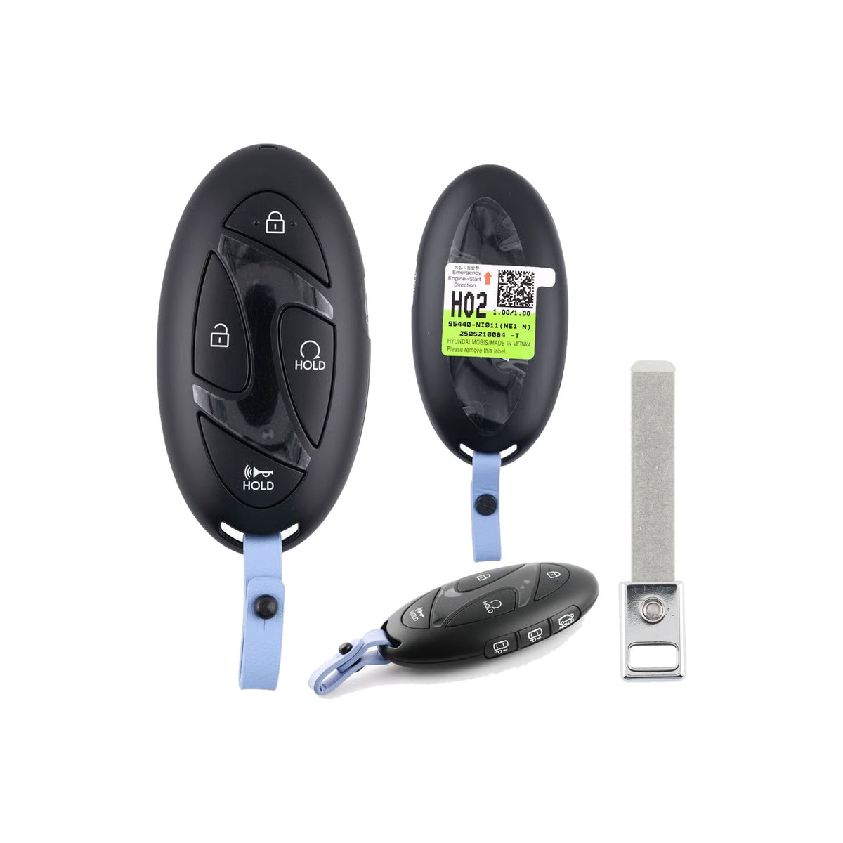 2024-2026 Hyundai IONIQ 5 N  Smart Key 7-Button Hatch Remote Start Park Assist  TQ8-FOB-4F89U44  PN: 95440-NI011 - both button edges, back and emergency key