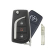 2018-2020 Toyota C-HR  3-Button Remote Key  PN: 89070-F4080  MOZB97TZ  H Chip - front, back, side buttons and emergency key