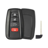 2020-2023 Toyota Highlander  4-Button Smart Key  PN: 8990H-0E370  8990H-0E020  0351  HYQ14FBC  HYQ14FLA Locked - Recase, no-logo shell with emergency key