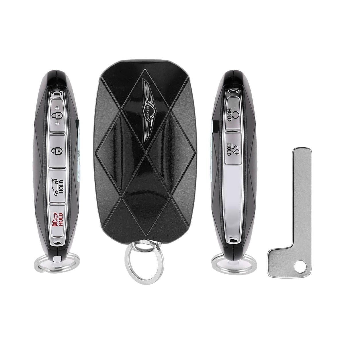2026 Genesis GV60  6-Button Smart Key  PN: 95440-CU260  TQ8-FOB-4F75M44 - front, back, side buttons and emergency key