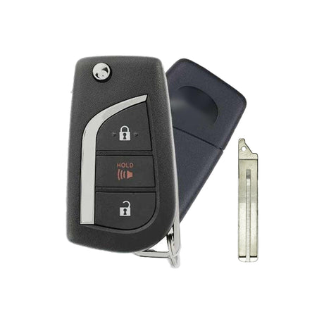 2020 Toyota C-HR  3-Button Remote Key  PN: 89070-10082  MOZB3M2F2L  H Chip - front, back, side buttons and emergency key