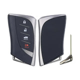 2018-2020 Lexus ES  LS  4-Button Smart Key  PN: 8990H-33020  HYQ14FBF  Board 0440 Locked - Recase, no-logo shell with emergency key