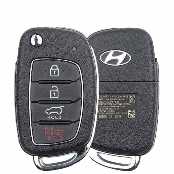 2015-2019 Hyundai Santa Fe / 4-Button Flip Key / PN: 95430-2W110 / TQ8-RKE-4F31 / HY18R / OEM REFURB