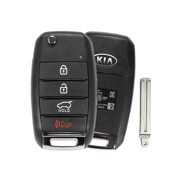 2016-2019 Kia Sportage | Remote Flip Key 4-Button Hatch | With Transponder 4D60 - Refurbished