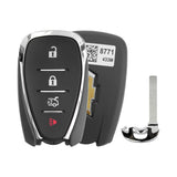 2016-2025 Chevrolet Camaro  Cruze  Malibu  4-Button Smart Key OEM - front, back and emergency key