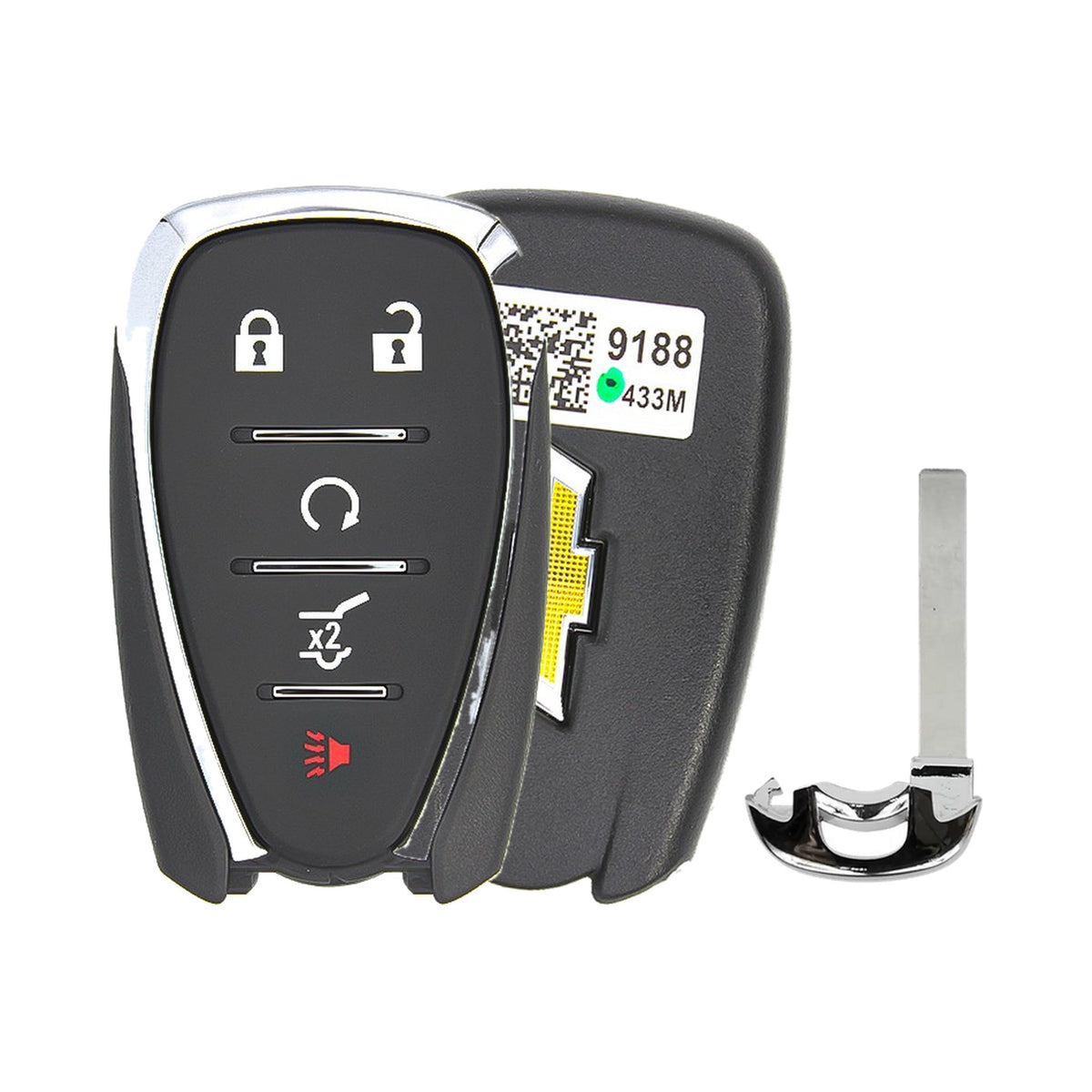 2018-2026 Chevrolet Blazer  Traverse  Trailblazer  5-Button Smart Key  HYQ4EA  HYQ4ES OEM - front, back and emergency key