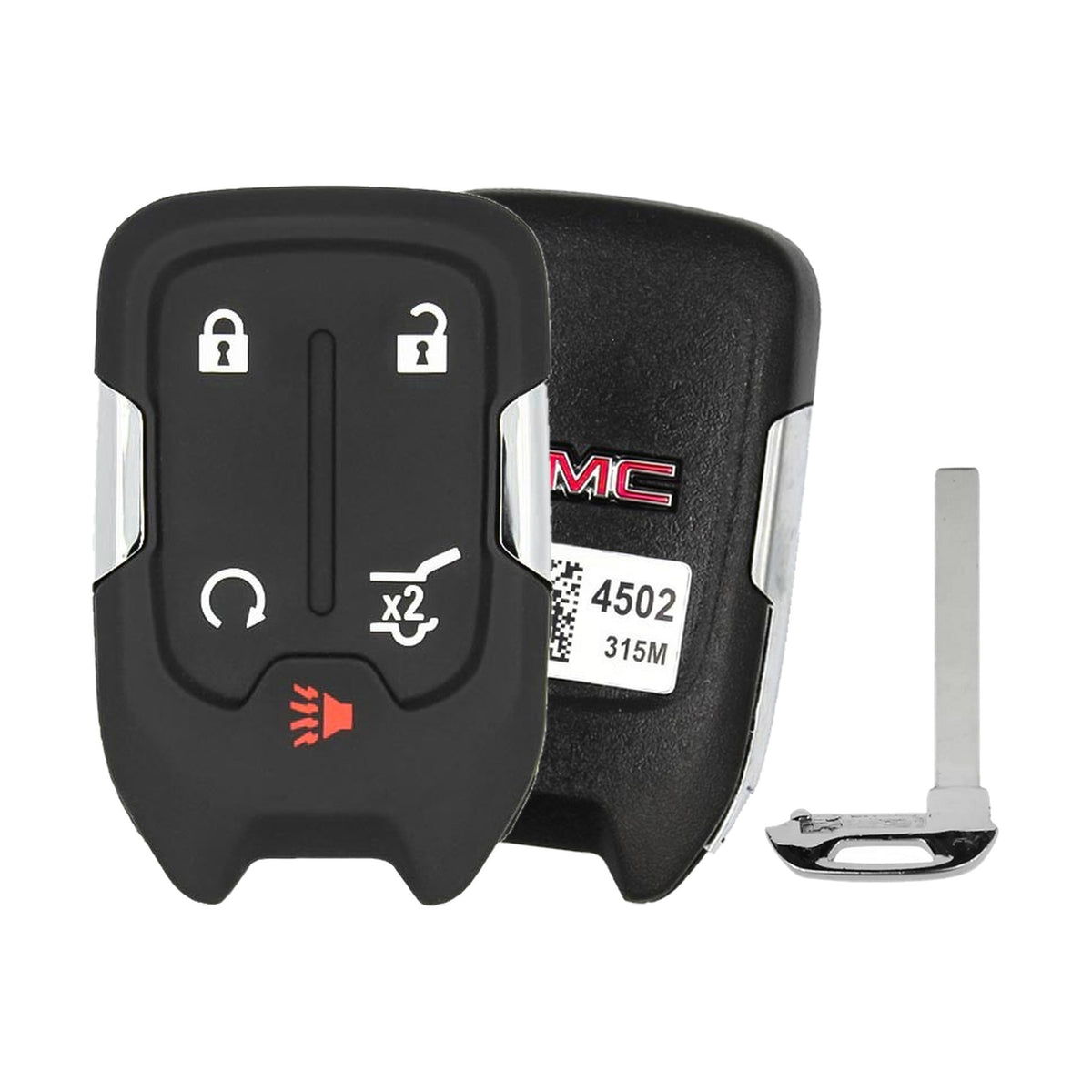 2018-2024 GMC Terrain  Smart Key 5-Button Hatch Remote Start OEM - front, back and emergency key