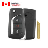 2019-2025 Toyota RAV4 (Canada) 3-Button Remote Flip Key - Recase - Canadian production