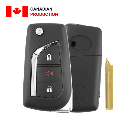 2019-2025 Toyota RAV4 (Canada) 3-Button Remote Flip Key - Recase - Canadian production