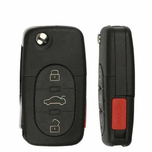 1997-2006 Audi A4 / A6 / A8 / 4-Button Flip Key / PN: 4D0837231P / MYT8Z0837231 / 315 MHz / AFTERMARKET