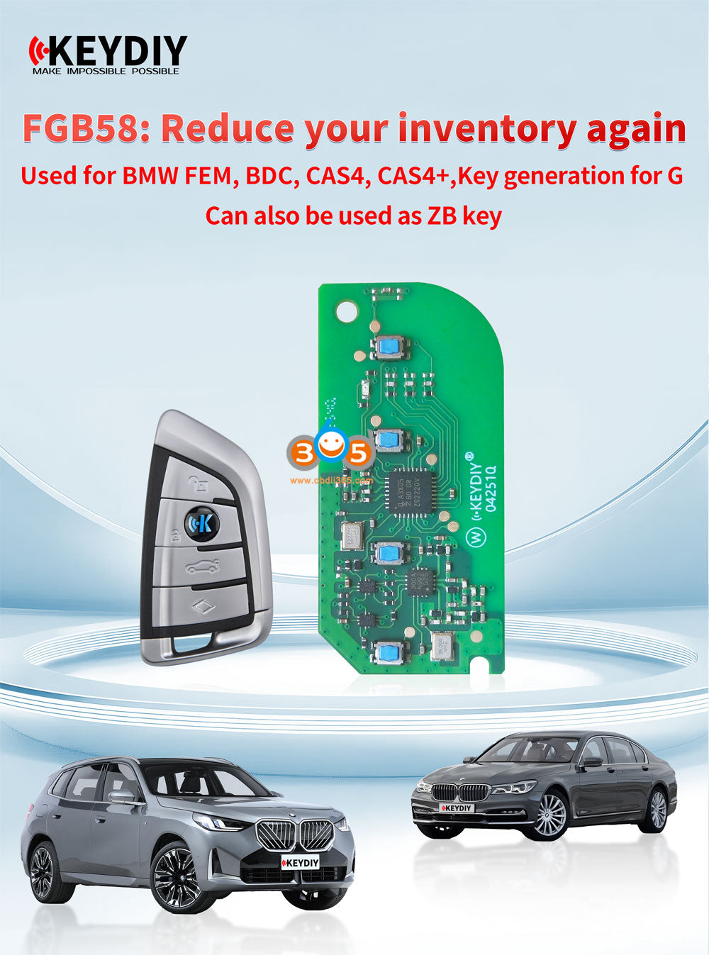 Keydiy - FGB58 PCB Board + SHELL for BMW FEM, BDC, CAS4, CAS4