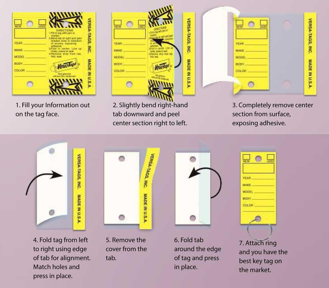 Self-Laminating Self Protecting Versa Tags Key Tags with Rings (250 per Box)
