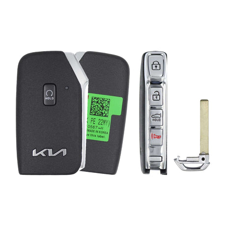 2021-2023 Kia Stinger  5-Button Smart Key  PN: 95440-J5501  95440-J5500  TQ8-FOB-4F46 - front, back, side buttons and emergency key