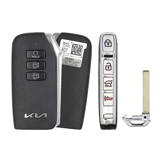 2022-2024 Kia EV6  7-Button Smart Key  PN: 95440-CV010  CQOFD01340 - front, back, side buttons and emergency key