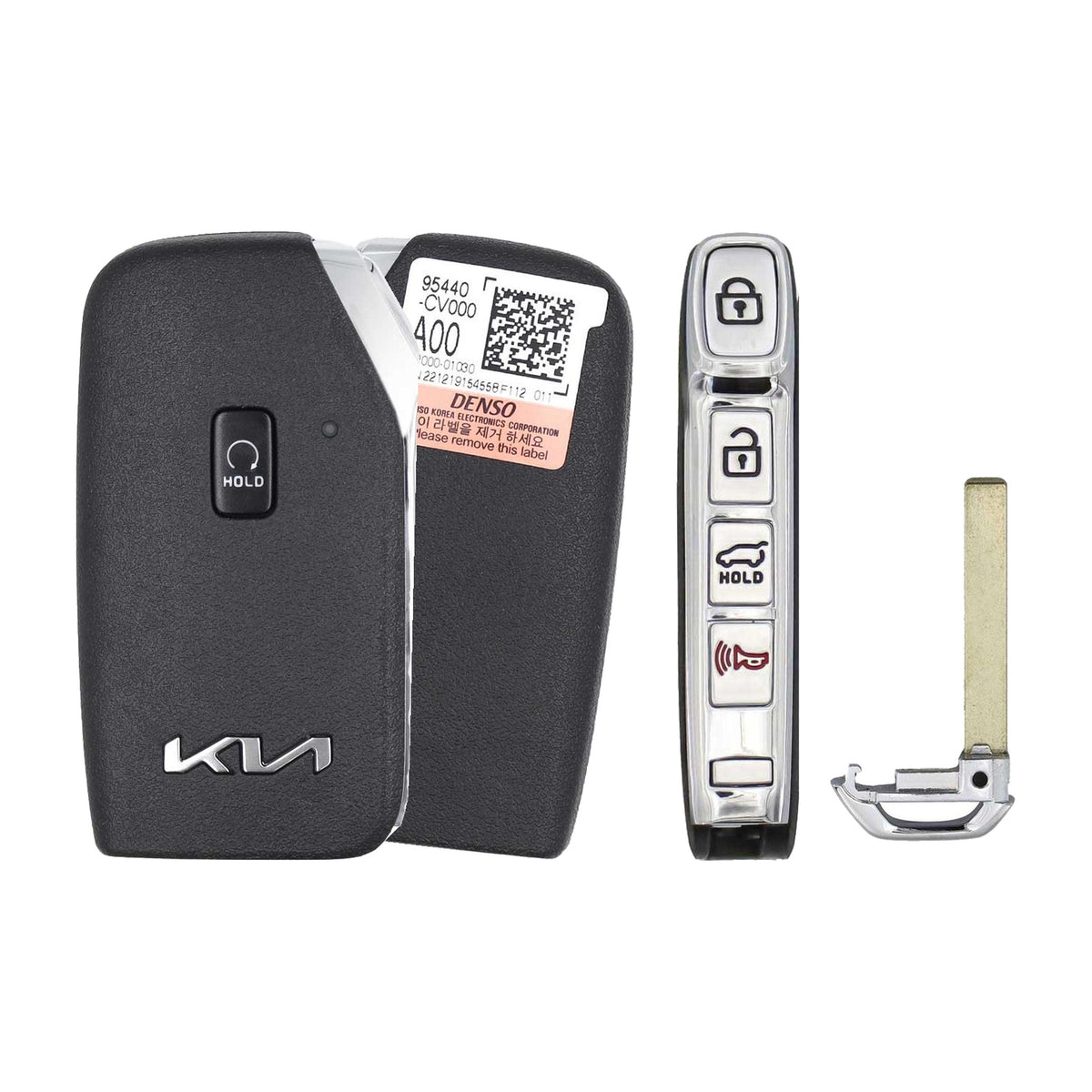 2022-2024 Kia EV6  5-Button Smart Key  PN: 95440-CV000  CQOFD01340 - front, back, side buttons and emergency key
