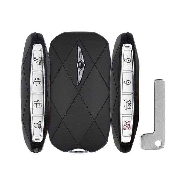 2023-2025 Genesis GV60  8-Button Smart Key  PN: 95440-CU100  TQ8-FOB-4F53U - front, back, side buttons and emergency key