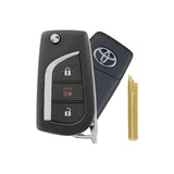 2019-2025 Toyota RAV4  3-Button Remote Key  PN: 89070-0R300  GQ4-73T - front, back, side buttons and emergency key