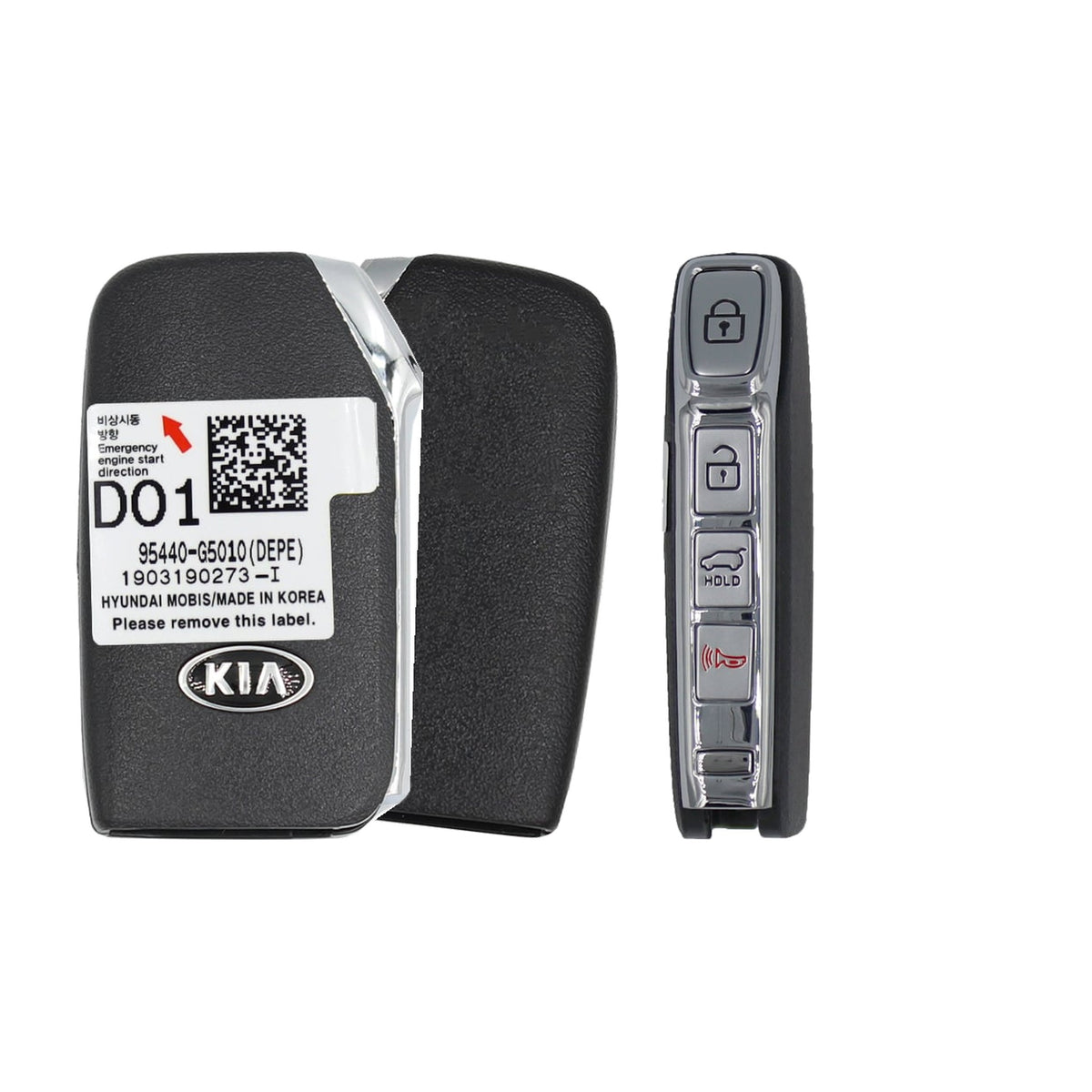 2019-2022 Kia Niro  4-Button Smart Key  PN: 95440-G5010  TQ8-FOB-4F24 (DE PE) - Brand New, side buttons shown