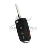 2011-2016 Volkswagen Jetta / Passat / Tiguan / 4-Button Remote Flip Key / PN: 5K0837202AE / NBG010180T / 315 MHz / AFTERMARKET