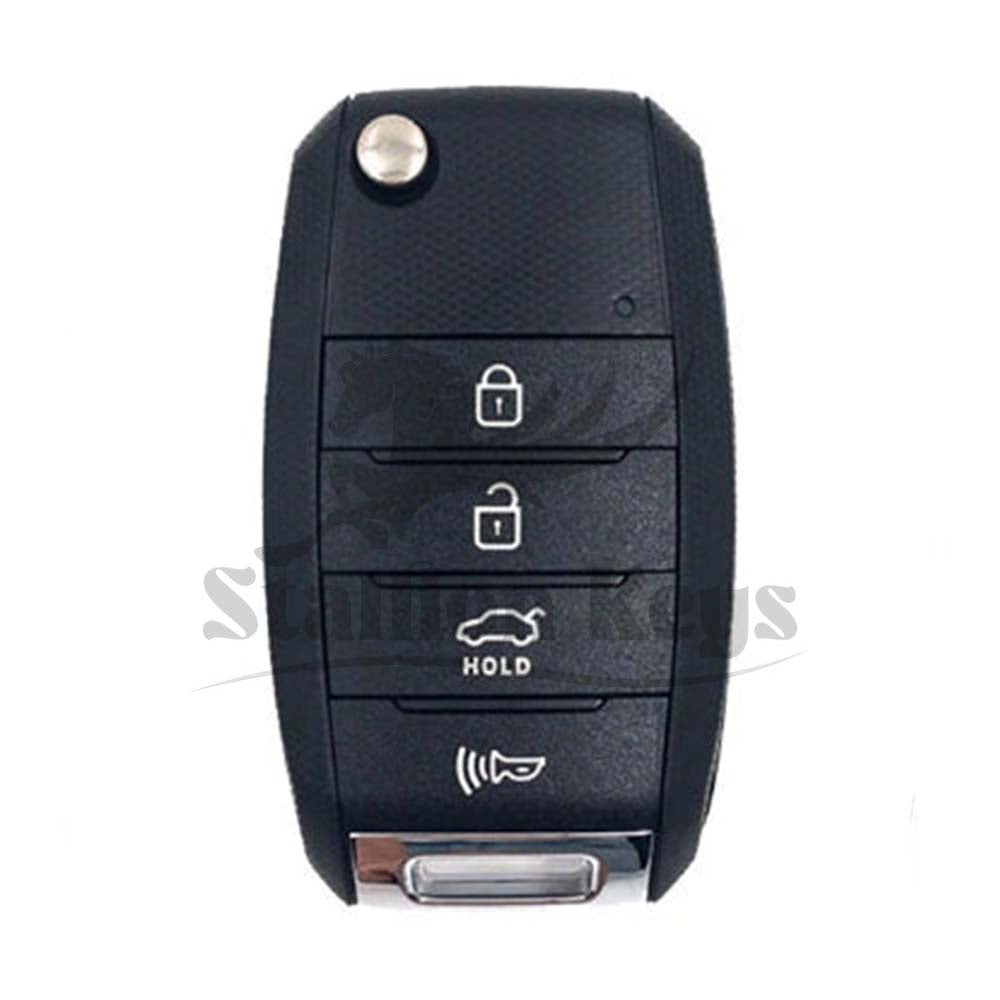 Keydiy - Kia Style - 4-Button Flip Key Blank - Black - KD-B19-3-1