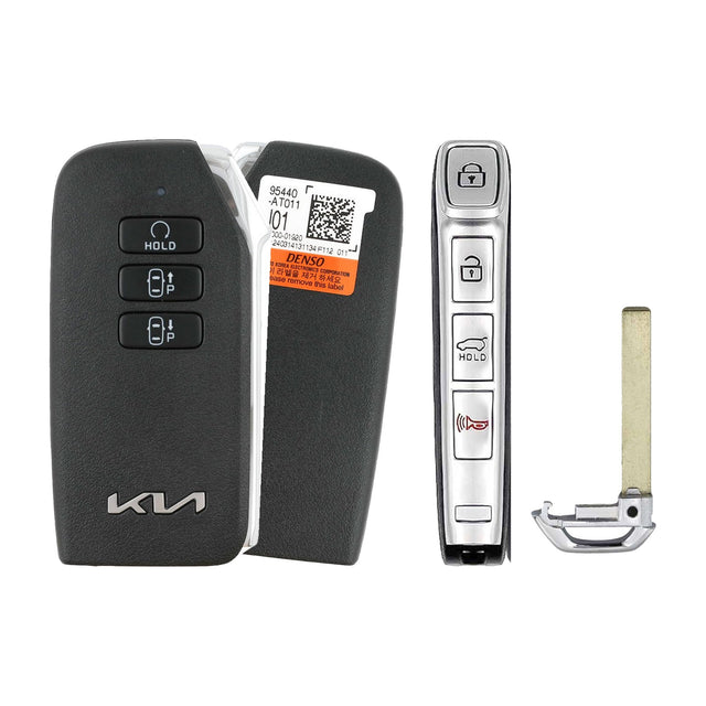 2023-2026 Kia Niro  Smart Remote Key 7 Buttons  PN: 95440-AT011  CQOFD01340 - front, back, side buttons and emergency key