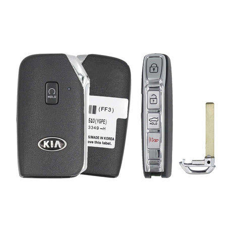 2020 Kia Cadenza  5-Button Smart Key  PN: 95440-F6510  TQ8-FOB-4F34 - front, back, side buttons and emergency key