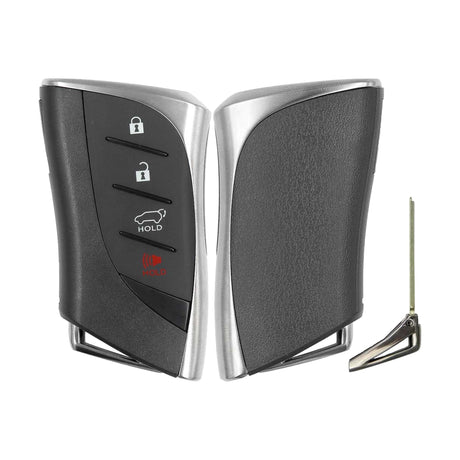 2024-2026 Lexus UX Smart Key 4-Button Hatch  PIN: 8990H-76F20  HYQ14FLC - Recase, no-logo shell with emergency key
