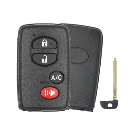 2010-2015 Toyota Prius  4-Button Smart Key  PN: 89904-47352  HYQ14ACX  Board 5290 - Recase, no-logo shell with emergency key